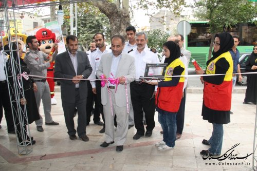 افتتاح نمایشگاه ایمنی و آتش نشانی به مناسبت روز آتش نشان در گرگان