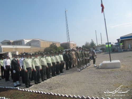 صبحگاه مشترک نیروی انتظامی وسپاه شهرستان گمیشان برگزارشد