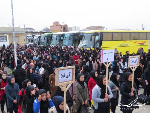 370 نفر از دانش آموزان دختر شهرستان آق قلا به اردوی راهیان نور اعزام شدند