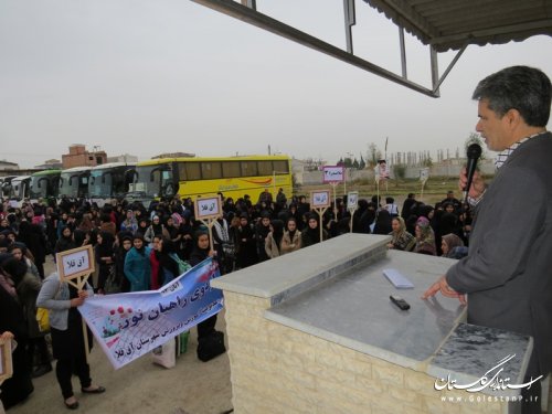 370 نفر از دانش آموزان دختر شهرستان آق قلا به اردوی راهیان نور اعزام شدند