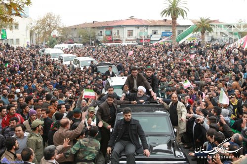 استقبال با شکوه گلستانی ها از رییس دولت تدبیر و امید