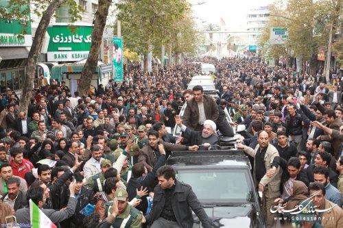 استقبال با شکوه گلستانی ها از رییس دولت تدبیر و امید