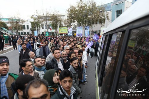 استقبال با شکوه گلستانی ها از رییس دولت تدبیر و امید