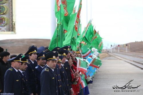 مراسم افتتاح راه آهن ایران، ترکمنستان، قزاقستان با حضور رؤسای جمهوری سه کشور