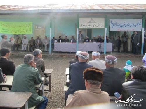 کلنگ زنی احداث مدرسه "خیر ساز" در روستای قرمسه شهرستان گمیشان