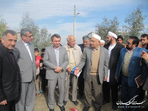 کلنگ زنی احداث مدرسه "خیر ساز" در روستای قرمسه شهرستان گمیشان