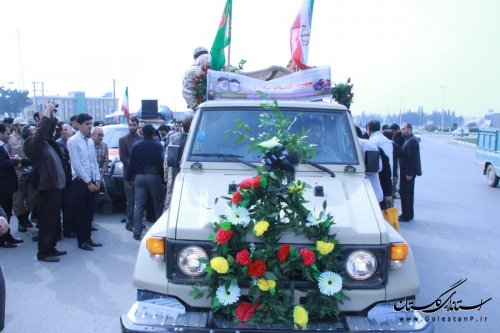  استقبال از دو شهید گمنام در شهرستان گرگان