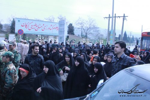  استقبال از دو شهید گمنام در شهرستان گرگان