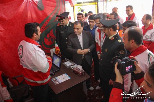 قرارگاه مشترک جمعیت هلال احمر و نیروی انتظامی استان گلستان در نوروز 94 افتتاح شد