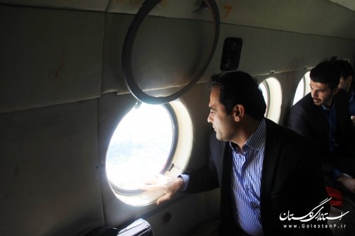 بازدید هوایی فرماندار مرکز استان از حوزه استحفاظی شهرستان