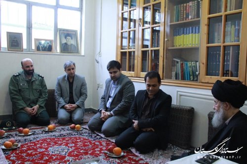 ديدار نوروزي فرماندار مرکز استان با مرجع عالیقدر شیعه در گرگان