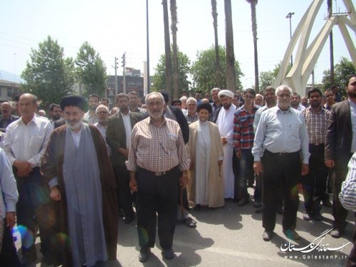 راهپیمایی حمایت از مردم مظلوم یمن درعلی آباد کتول برگزار شد