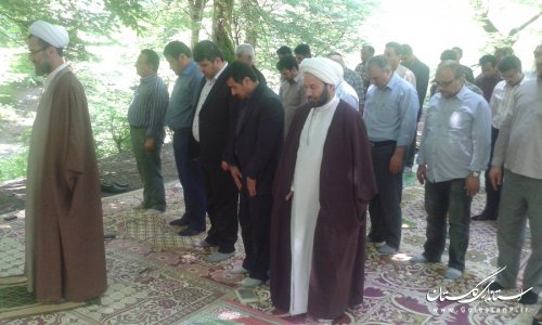 حضور فرماندار رامیان در مراسم تجلیل از کارگران و بازنشستگان شهرداری خان به بین