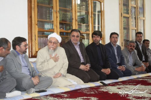 دیدار معاون و مدیران حوزه سیاسی امنیتی اجتماعی با امام جمعه اهل سنت کلاله