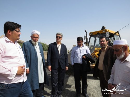 بازدید فرماندار آق قلا از اجرای طرح هادی روستای "یلمه سالیان"