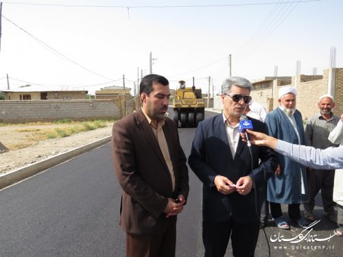 بازدید فرماندار آق قلا از اجرای طرح هادی روستای "یلمه سالیان"