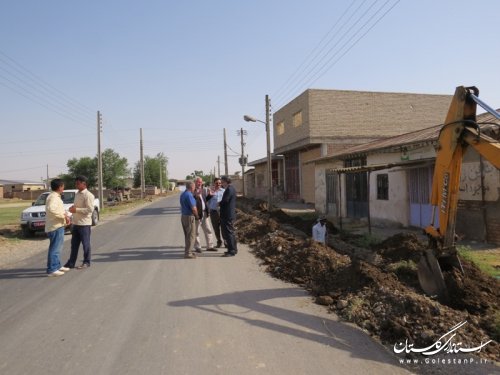 بازدید فرماندار آق قلا از پروژه خط انتقال آب شرب به روستاهای شفتالوباغ علیا و سفلی
