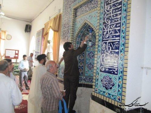 مراسم غبار روبی و عطرافشانی مساجد کلاله برگزار شد