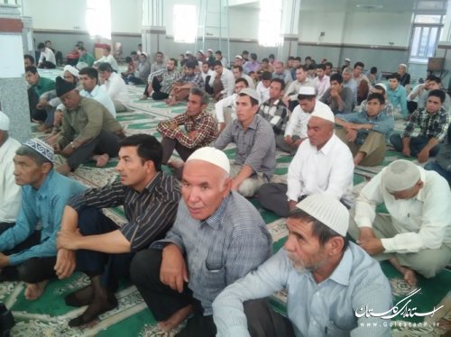حضور فرماندار مراوه تپه در نماز جمعه روستای قازانقایه