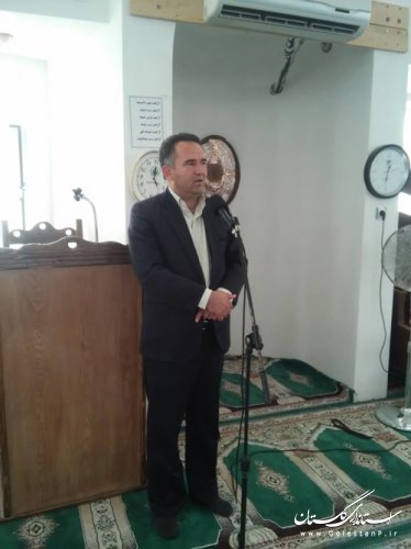 حضور فرماندار مراوه تپه در نماز جمعه روستای قازانقایه