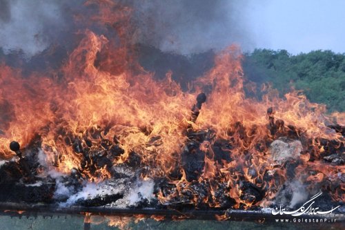 امحاء بیش از 400کیلوگرم از انواع مواد مخدر در شهرستان گرگان 