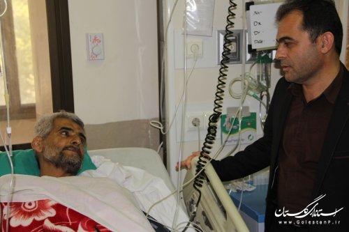 دیدار فرماندار مرکز استان با اتراچالي جانباز شيميايي دوران دفاع مقدس