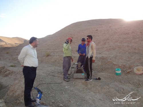 بازدید فرماندار مراوه تپه از پروژه آب رسانی روستای آق تقه