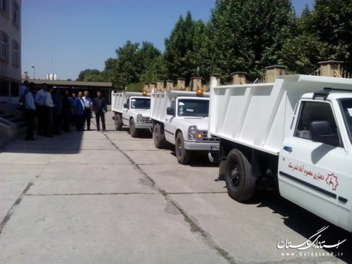 تحویل چهارماشین حمل زباله به دهیاری‌ها علی آباد کتول
