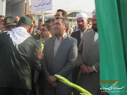 مراسم استقبال و تکریم 13 شهید غواص وخط شکن در شهرستان گمیشان برگزار شد