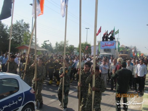 مراسم استقبال و تکریم 13 شهید غواص وخط شکن در شهرستان گمیشان برگزار شد