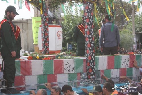 کاروان حامل پیکرهای مطهر شهدای غواص وارد مراوه تپه شد