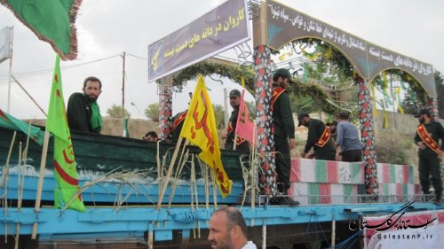 کاروان حامل پیکرهای مطهر شهدای غواص وارد مراوه تپه شد