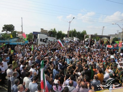 استقبال از شهداي غواص با حضور گسترده مردم شهرستان گالیکش