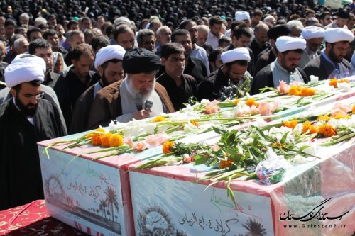 خاکسپاری شهداء غواص در نوده خاندوز آزادشهر 