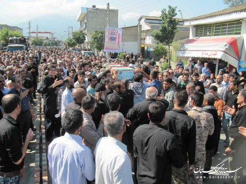 پیکر مطهر دو شهید گمنام در نوکنده تشییع و خاکسپاری شد