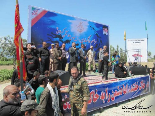 پیکر مطهر دو شهید گمنام در نوکنده تشییع و خاکسپاری شد