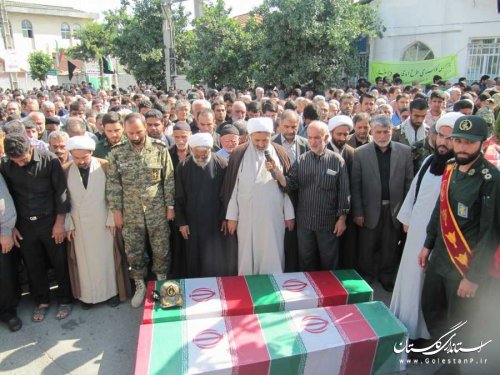 پیکر مطهر دو شهید گمنام در نوکنده تشییع و خاکسپاری شد
