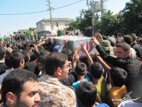 پیکر مطهر دو شهید گمنام در نوکنده تشییع و خاکسپاری شد