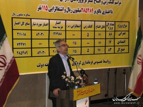افتتاح 83 پروژه عمرانی و اشتغالزایی هفته دولت شهرستان کردکوی