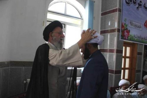 مراسم عمامه گذاری طلاب حوزه علمیه عرفانی مراوه تپه با حضور آیت الله نورمفیدی