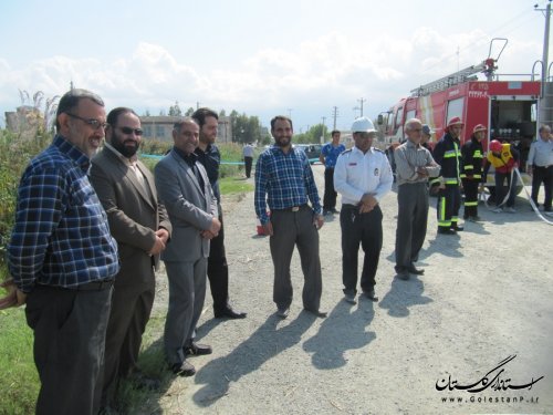 مانور اطفای حریق و آتش نشانی در بندرگز برگزار شد