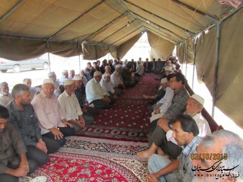 دیدار فرماندار ومسئولین شهرستان گمیشان با خانواده های مرحوم دولو وطاهری
