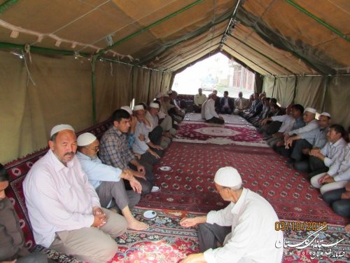 دیدار فرماندار ومسئولین شهرستان گمیشان با خانواده های مرحوم دولو وطاهری