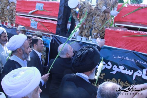 مراسم تشییع متمرکز 17جان باخته بیت الله الحرام در لشکر 30گرگان برگزار شد