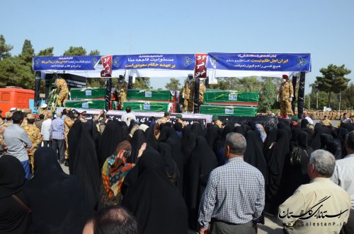 مراسم تشییع پیکر 17 جان باخته حادثه «منا» در لشکر 30 گرگان برگزار شد