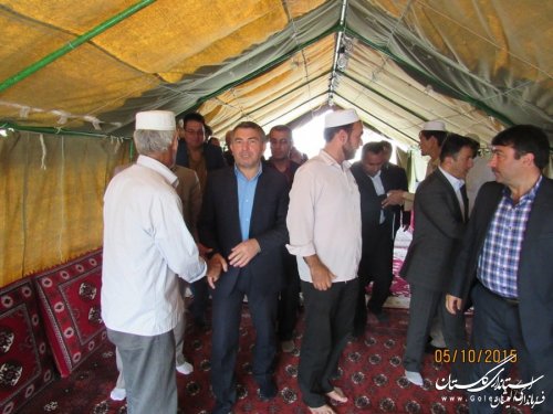 دیدار فرماندار و جمعی از مسئولین گمیشان با خانواده های جان باخته حادثه منا