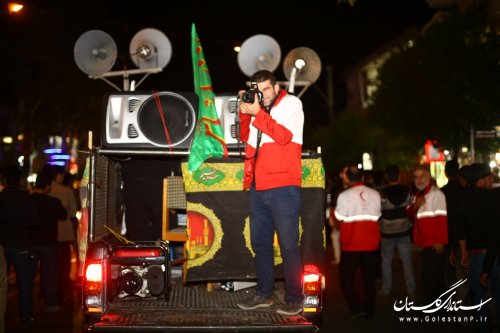 آیین دسته روی محبان حضرت علی اکبر(ع) جمعیت هلال احمر گلستان در گرگان