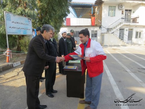 صبحگاه مشترک به مناسبت هفته پدافند غیر عامل در شهرستان آق قلا