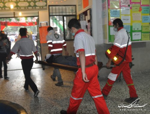 اجراي مانور پدافند غير عامل در مدارس گلستان