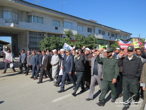 مراسم راهپیمایی سیزده آبان در شهرستان آق قلا